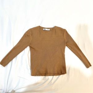 ZARA Ribbed camel sweater - XS